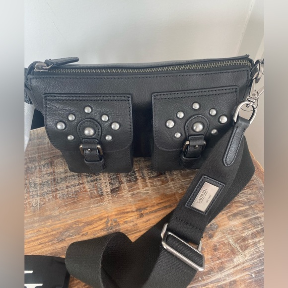 NWT Ralph Lauren Studded Leather Medium Noa Crossbody - Picture 7 of 13